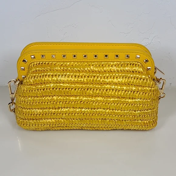 Michael Kors Livia Small Cloud Clutch – Butter Yellow, NWT (MSRP: $448)